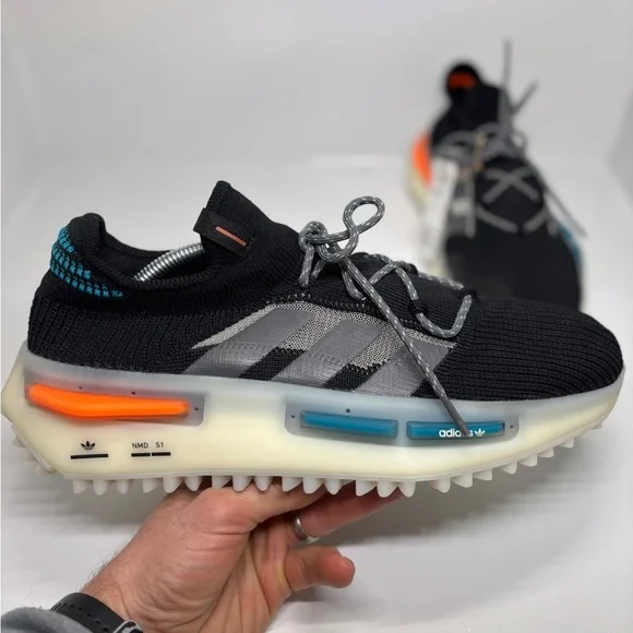 Adidas NMD S1 Sneakers Black Orange Teal Men’s US 11.5 IF3092 Lifestyle Shoes - Picture 13 of 16